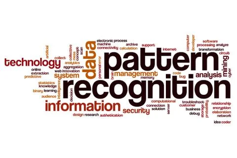 Pattern recognition word cloud Illustrazione stock