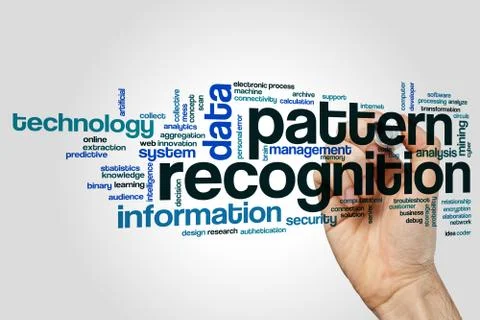 Pattern recognition word cloud 库存照片