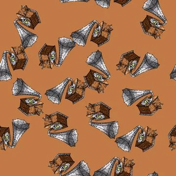 Pattern record gramophone sketch hand drawn Stock Illustration