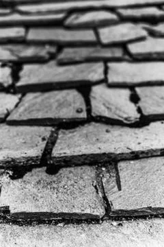 Pattern of rectangular stony pathway slabs Stock Photos