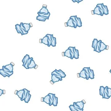 Pattern recycle crumpled plastic bottle cartoon vector Illustrazione stock