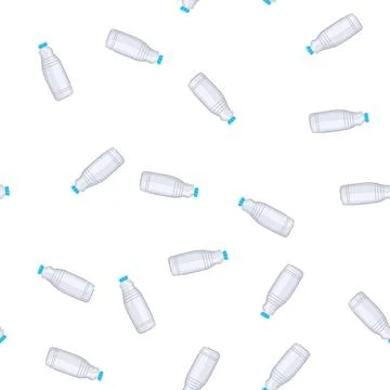 Pattern recycle milk bottle plastic cartoon vector Stock Illustration