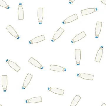 Pattern recycle milk bottle plastic cartoon vector Stock Illustration