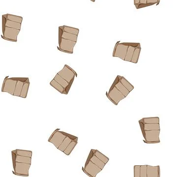 Pattern recycle paper lunch bag cartoon vector Stock Illustration