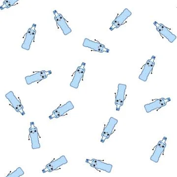 Pattern recycle water eco character cartoon vector Stock Illustration
