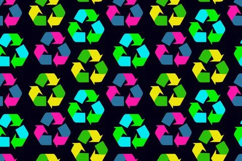 Pattern recycling black Stock Illustration