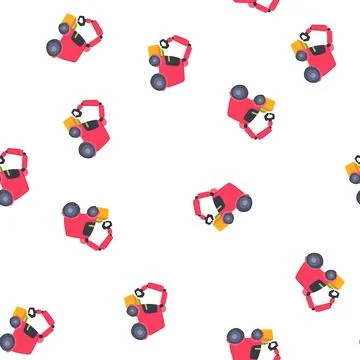 Pattern recycling mini robot sorting trash cartoon vector Stock Illustration
