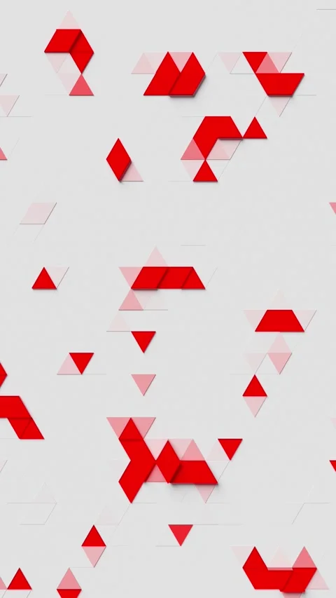 A pattern of red and clear triangles on a white background. Vertical looped Stock Footage 308010212