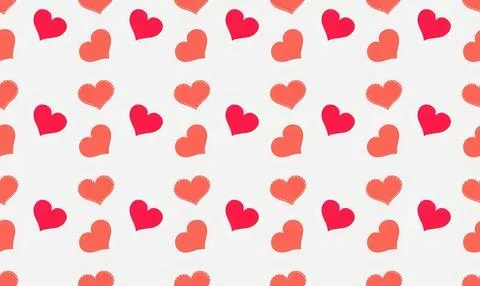 Pattern of red and orange hearts on white background Иллюстрация