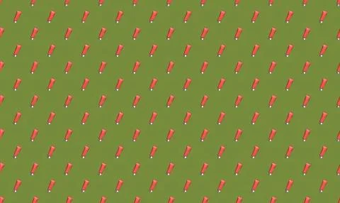 Pattern of red and white candles on green background Stock Illustration