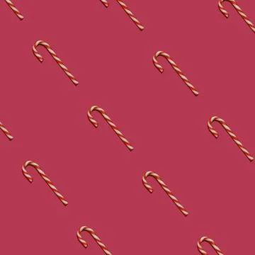 Pattern of red and white lollipops on a green background. Christmas candy food Stock Photos