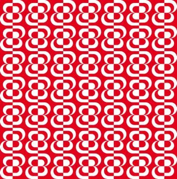 Pattern with red and white stylized flowers Stock Illustration