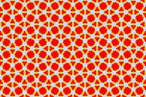 A pattern of red and yellow circles Stock Illustration