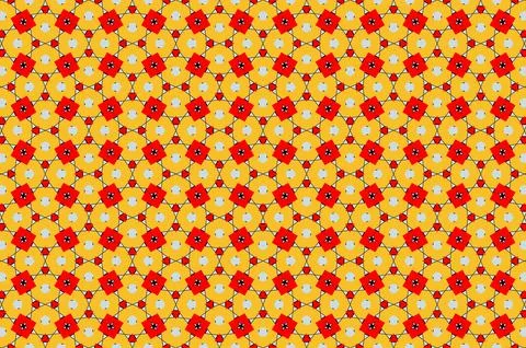 A pattern of red and yellow flowers Stock Illustration