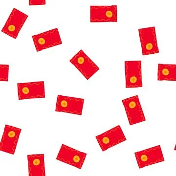 Pattern red angpao envelope celebrating asian new year traditions Illustrazione stock