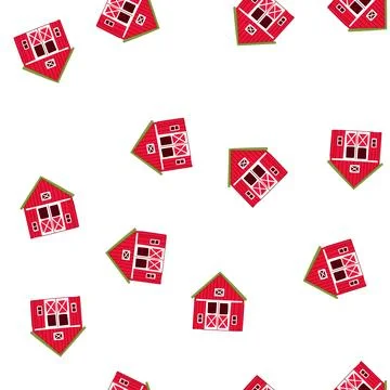 Pattern red barn building icon representing agriculture and farming Ilustración de archivo
