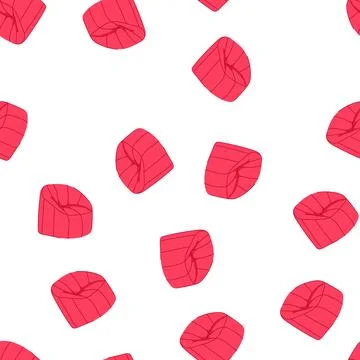 Pattern red bean bag chair for relaxing and comfortable seating 스톡 일러스트