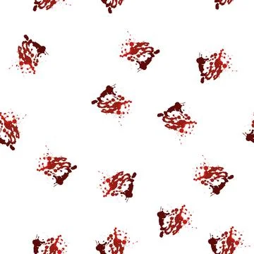 Pattern Red blood splatter spreading on white background Stock Illustration
