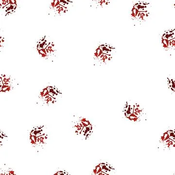 Pattern Red blood splatter texture dripping on white background Stock Illustration