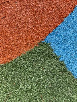 Pattern of red-blue-green flowers. Stock Photos