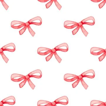 Pattern with red bow イラスト素材