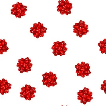 Pattern red bow ribbon cartoon vector Stock Illustration