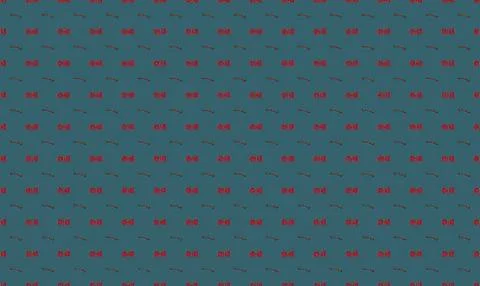 Pattern of red bows and black mustaches on blue background Stock Illustration