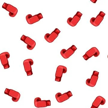 Pattern red boxing gloves cartoon vector Illustrazione stock