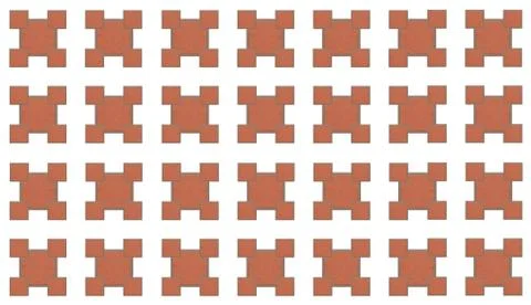Pattern red brick with mosaic on white background geometric background urban Stock Illustration
