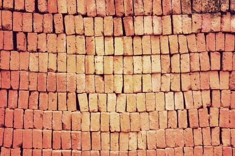 Pattern from red brick wall Stock Photos