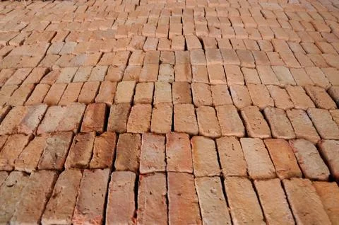 Pattern from red brick wall. Stock Photos