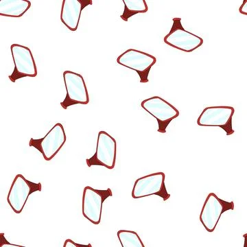 Pattern red car side view mirror vector on white Stock Illustration