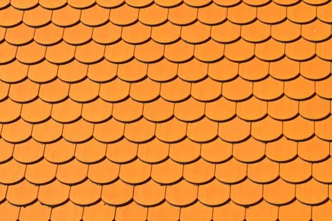Pattern of red ceramic roof shingles Stock Photos