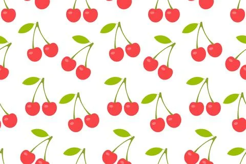 Pattern with Red cherry Stock Illustration