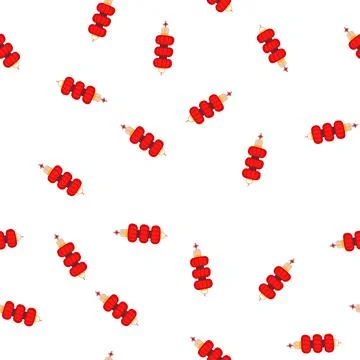 Pattern red chinese lamp cartoon vector Illustrazione stock
