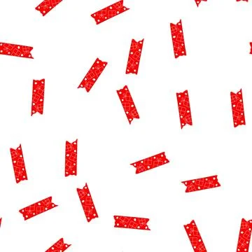 Pattern red christmas washi tape with presents pattern Stock Illustration