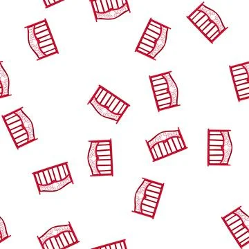 Pattern red decorative fence isolated white background Stock Illustration