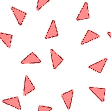 Pattern Red fabric patch triangle frame design element イラスト素材