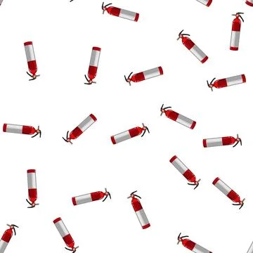 Pattern red fire extinguisher cartoon vector Illustrazione stock
