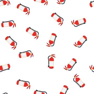 Pattern red fire extinguisher cartoon vector Stock Illustration
