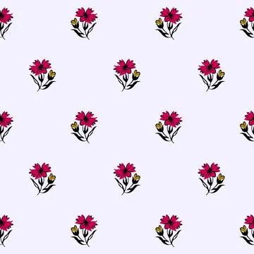 A pattern of red flower booties on a white background Stock Illustration