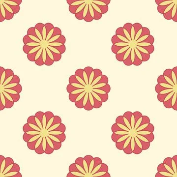 A pattern of red flowers in an abstract style for packaging or textile design Stock Illustration