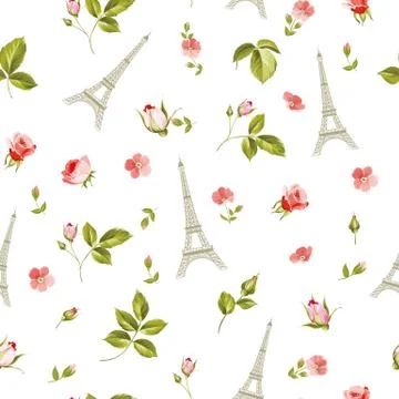 Pattern with red flowers Stock Illustration