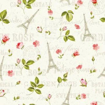 Pattern with red flowers Illustrazione stock