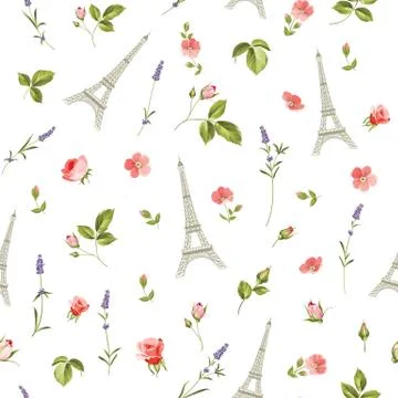 Pattern with red flowers Stock Illustration