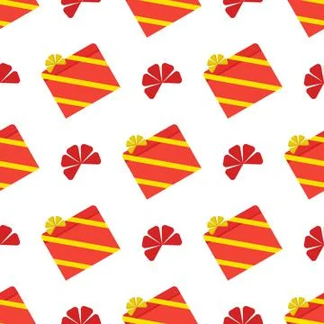Pattern of red gift box on white background 스톡 일러스트