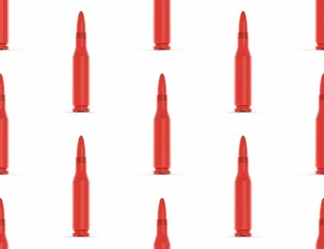 Pattern Of Red Glass Rifle Bullets on White 스톡 일러스트