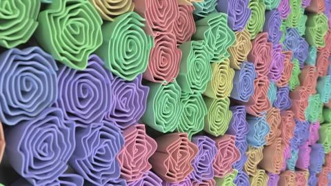 Pattern from red, green, purple and blue flowers Stock Illustration