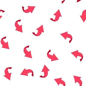 Pattern red hand drawn arrow pointing right direction Illustrazione stock