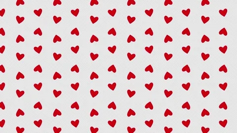 A pattern of red hearts is depicted on a transparent background, which rotate Stock Footage 295066997